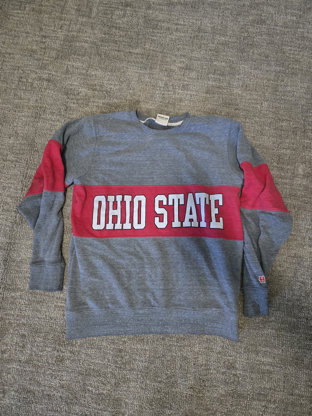 HOMAGE Ohio State Crewneck Sweatshirt - Gray & Red
